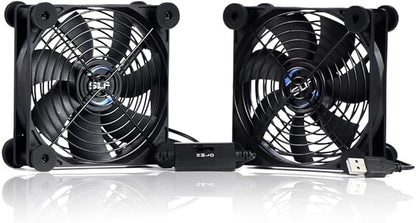USB Dual 120mm Quiet Fan, 5V USB Portable Cooling Fan for Flat Panel TV Receiver Router DVR PlayStation Xbox Computer Cabinet Cooler