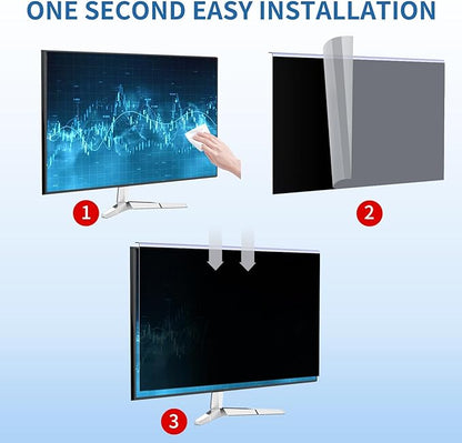 〔2-Pack〕 27 Inch Computer Privacy Screen Filter for 16:9 Monitor, Anti-Blue Light, Anti-UV Blue Light Blocking Removable Privacy Protector Shield, Hanging Type