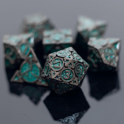 Rolledomain Metal DND Dice Set with Gift Box, Purple Black Sharp Edge Finish Heavy Polyhedral Dice, Designed for Dungeons & Dragons RPG DM and Players, for D&D, MTG RPG Meetings (Ranger)