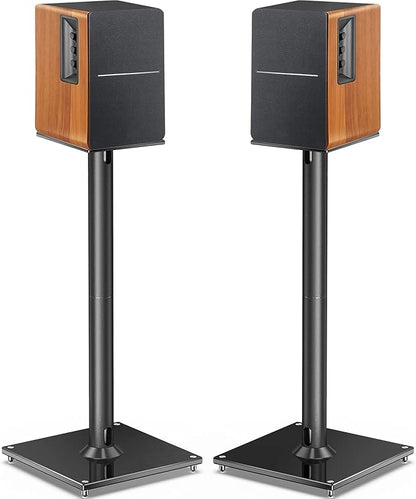 Perlegear Universal Speaker Stands for Surround Sound up to 22lbs - 28 Inch Bookshelf Speaker Stands for Bose, Polk, JBL, KEF, Klipsch & Others, Floor Speaker Stand with Cable Management 1Pair- PGSS6