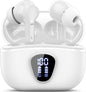 Wireless Earbuds, Bluetooth 5.4 Headphones HiFi Stereo, Bluetooth Earbuds with ENC Noise Cancelling Mic, IP7 Waterproof in Ear Earphones, 48H, LED Display Ear buds for Pad Workout Sports, White Purple