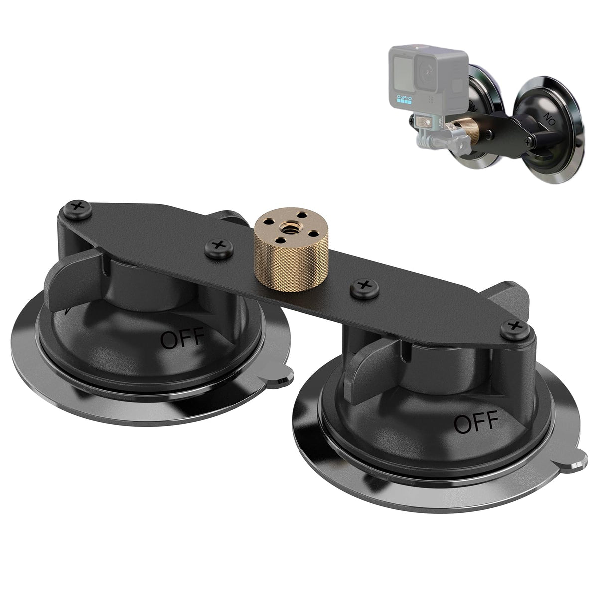 MINIFOCUS Suction Cup Base with 1/4" Female Threaded for Hook, Camera or Phone Mount, Magic Arm, Heavy Duty Suction Cup for Windshields, Smooth Walls, Mirrors, and Other Glossy Surfaces
