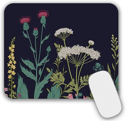 Mouse Pad, Gaming Mouse Pad, Non-Slip Rubber Base Mouse Mat with Designs for Laptop, Computer & Office, 9.5 x 7.9 x 0.12 inches (Flower)