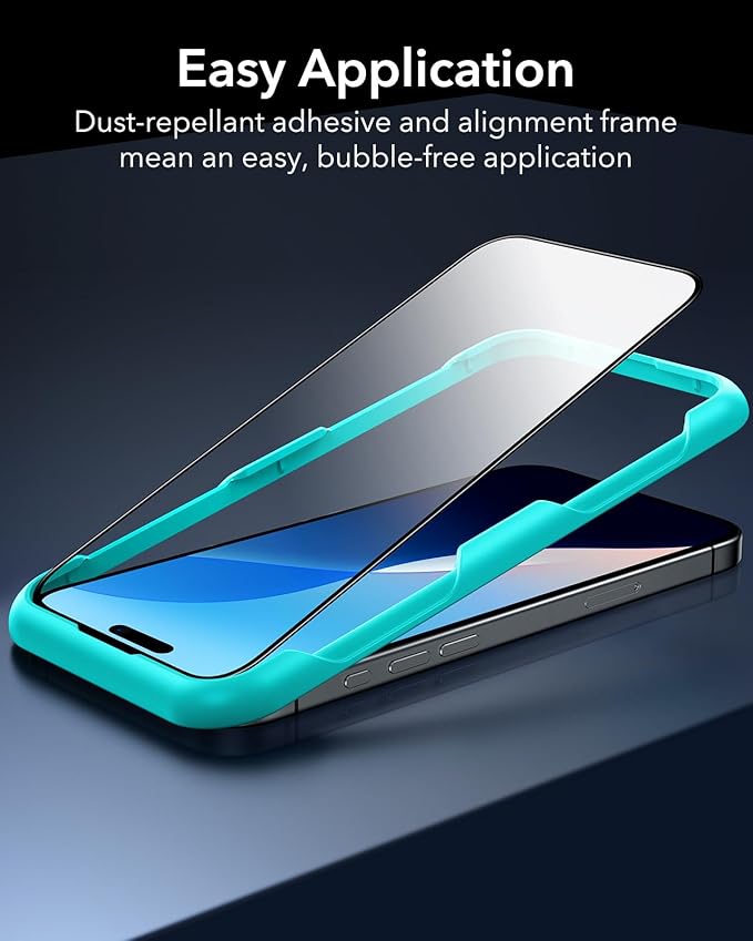 ESR 3 Pack for iPhone 16 Plus/iPhone 15 Plus Screen Protector, [9H Hardness] [Military Grade Shatterproof] Full Coverage Tempered Glass Film with Easy Installation Tool, HD Clear, Scratch Resistant