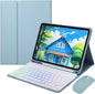 Rainbow Backlit Keyboard Case for iPad Pro 11 inch (4th/3rd/2nd/1st Gen) with Mouse and 7 Colors RGB Colorful Backlight Detachable Bluetooth Keyboard Cover,Misty Blue