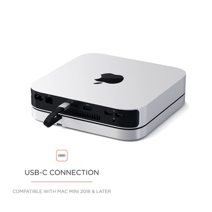 Satechi Aluminum Stand & Hub for Mac mini, USB 3.0 & Headphone Jack, Silver
