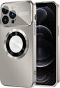 Magnetic for iPhone 12 Pro Max Case, Compatible with MagSafe, Built-in Camera Lens Protector, Logo View, Military Grade Drop Proof Phone Case Cover, Titanium Gray