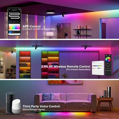 BTF-LIGHTING 2.4G WiFi DR03W RGB SPI Controller Tuya APP/Smart Life/Google Home/Alexa Control Support WS2812B WS2811 WS2815 etc Addressable LED Strip Work with WR01RF RC03RFB RF Remote