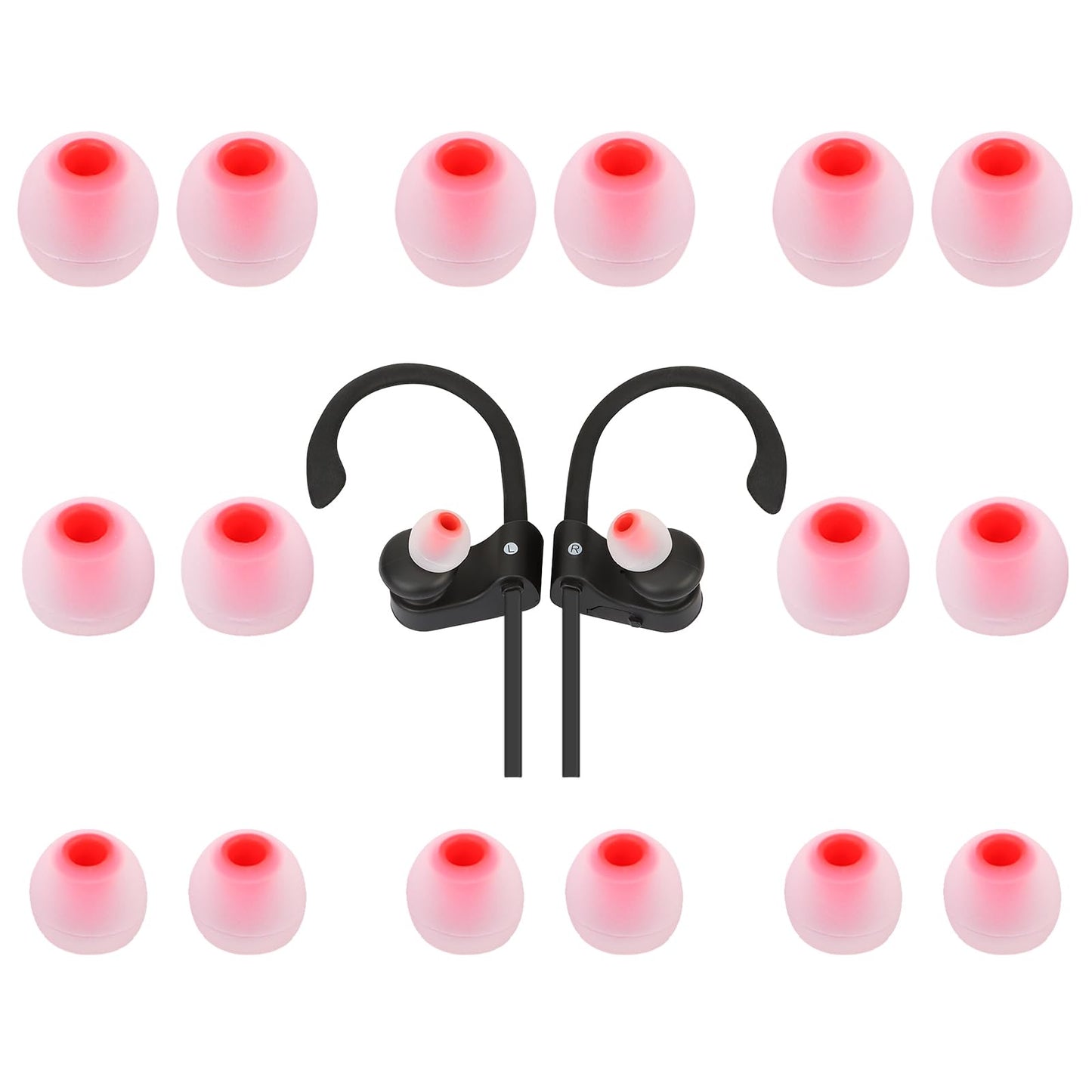 TSZYYM Earbud Tips Ear Bud Tips Soft Anti Slip Washable and Reusable Silicone Replacement Earbud Tips Fit Most in-Ear Earbuds(Inner Hole 3.8mm -5.1mm) 18pcs S M L