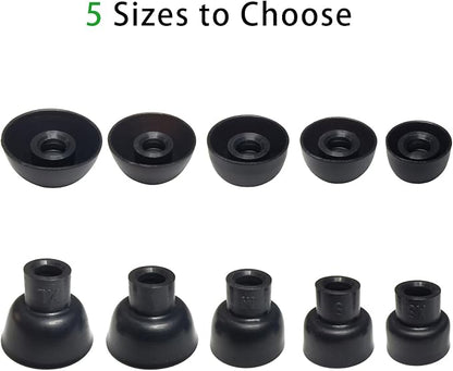 Silicone Earbuds Tips for Powerbeats Pro2 Replacement Ear Tips 10 Pairs XL/L/M/S/XS - Compatible with Beats Studio Buds/Beats Fit Pro/Solo Buds, Black