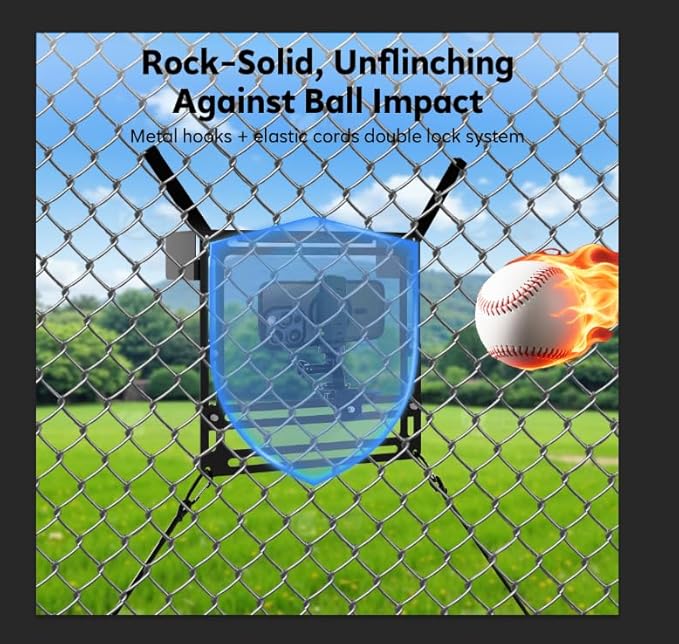 Cell Phone Fence Mount with Shade, Fence Phone Holder Mounting Kit for iPhone, GoPro, Mevo Start, Insta360 and Other Action Cameras, Streaming Kit for Recording Baseball, Softball and Tennis