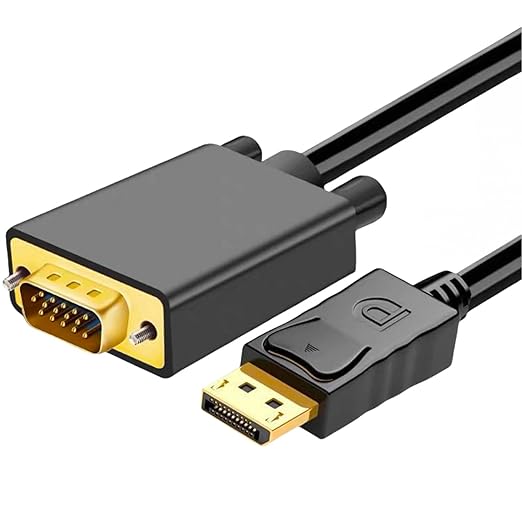 AKWOR DisplayPort to VGA Cable 6FT, Display Port DP to VGA Adapter, 1080P@60Hz Video Cord from Laptop/Computer (DP) to Monitor/Projector (VGA), (Not Bidirectional, Not for HDMI or USB)