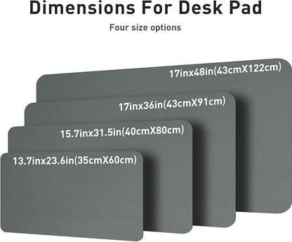 Aothia Leather Desk Protector, Mouse Mat, Non-Slip PU Leather Blotter, Laptop Desk Mat, Waterproof Writing Pad for Office and Home (Jungle Green, 36" x 17")