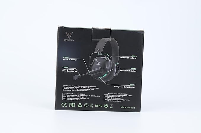 Wireless Gaming Headset for PC, PS5, PS4, Mac, Switch, Gaming Headphones with Noise Cancelling Mic, 2.4GHz USB Dongle, Bluetooth 5.4, 50mm Driver Stereo Sound, Cool Lights, 50H Battery(White)