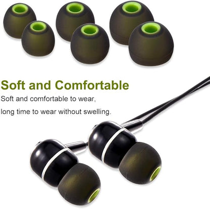 Earbud Tips Soft Silicone Earbuds Replacement Tips Fit for in-Ear Headphones(Inner Hole from 3.8mm - 4.2mm Earphones) 9 Pairs S/M/L