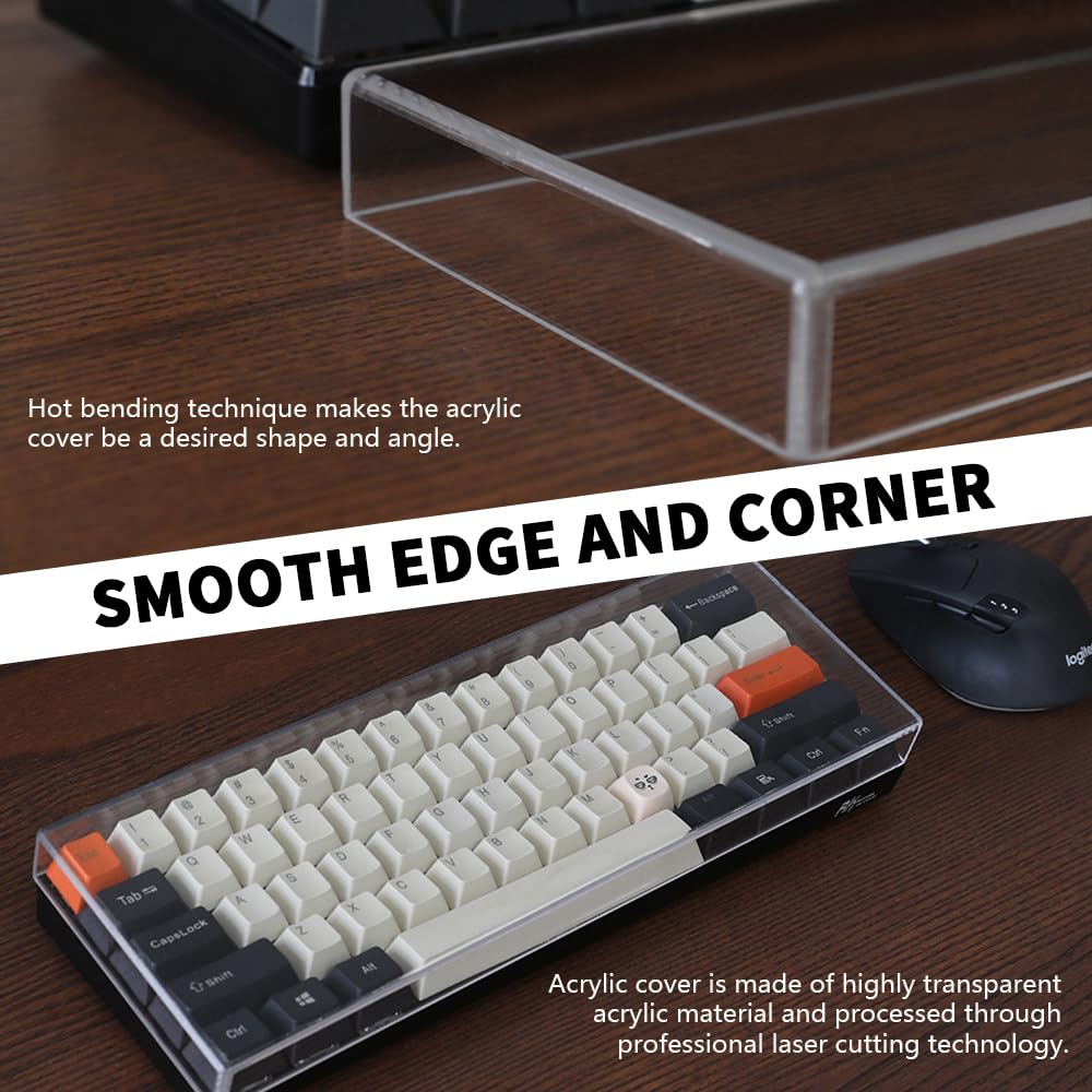 Acrylic Keyboard Dust Cover,68 Keys Transparent Mechanical Keyboard Protective Cover,Compatible with Computer Gaming Keyboards (12.28''x4.02''x0.87'')