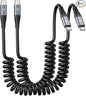 USB C to USB C Cable 6ft, 2Pack Coiled Charger for Car, Type C Fast Charging for iPhone 16/15/Plus/Pro/Pro Max/MacBook Pro 2020/iPad Pro 2020/iPad Air 4/Samsung Galaxy S23