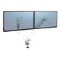 Fellowes Platinum Series Dual Monitor Arm for 40-Inch Monitors, Full Motion, 360° Rotation, VESA Mount with Grommet or Clamp, USB Ports, Ergonomic, White, 8056301