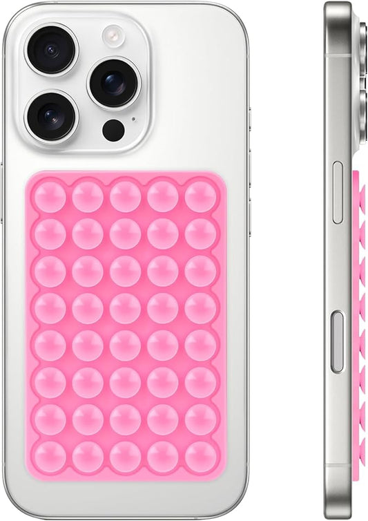 Yojaro Silicone Suction Phone Case Mount, Non Slip Suction Cup Phone Mount, Phone Accessories Holder for Selfies and Videos, Silicon Adhesive Phone Stand Sticky for Cell Phone Pink