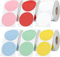 6 Rolls 2 Inch 6-Color Assorted Circle Direct Thermal Stickers Labels, Self-Adhesive Round Direct Thermal Labels for Business, DIY, Code, Name Tag, Envelope Seal - 4500 Labels