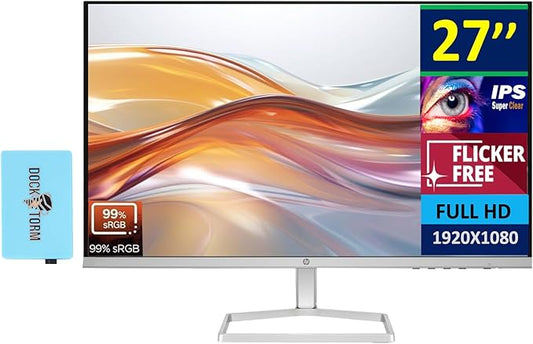 HP Series 5 527sa Monitor with Speakers 27" 100Hz IPS FHD 99% sRGB 300 Nits Display, Adjustable Tilt, Flicker-Free, Anti-Glare, w/DKZ USB Hub