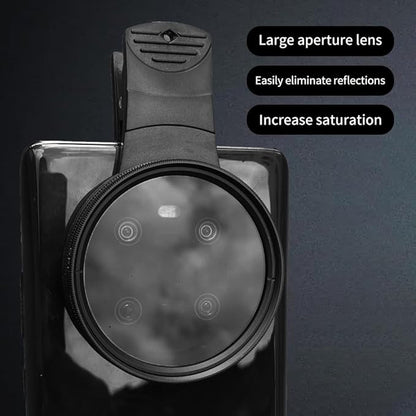 EMVANV 52mm Clip-on CPL Phone Camera Lens Filter, Phone Lens Filter Kit, Universal CPL Filter Compatible with iPhoneSamsung/Android Smartphones(Size:52mm)