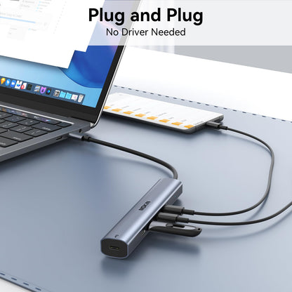 USB C Hub 10Gbps,MOKiN USB C Splitter with 4K@60Hz Video Output,100W PD Charging,Data Transfer,USB4 Multiport Dongle for MacBook Pro,iPad Pro and Type-C Devices