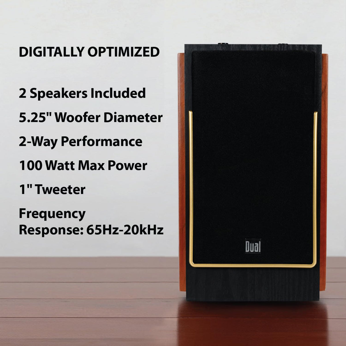 Dual Electronics LUHSL20B Bookshelf Speakers Pair Bluetooth & Class-D Amp