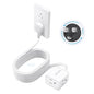 TROND Flat Extension Cord 15ft with 360° Rotating Plug, Low Profile Small Power Strip, 3 Prong Grounded Outlets Cube, 13A, SPT 16/3 AWG Cable, for Indoor Home Office Kitchen Cruise Essentials, White