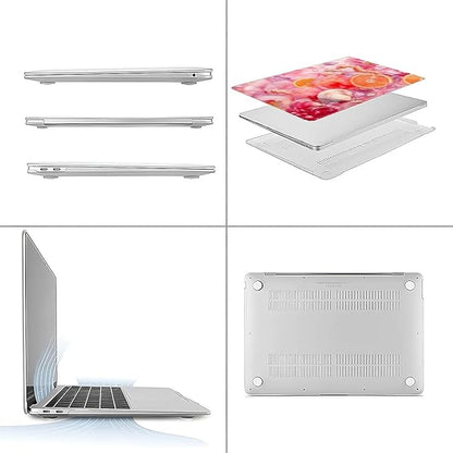 Compatible with MacBook Air 13.3 13.6 Inch Case 2022 2021 2020 2019 Plastic Hard Shell Case Cover,13.6 Air (A2681) M2 2022, Pink Floral with Sea Shells