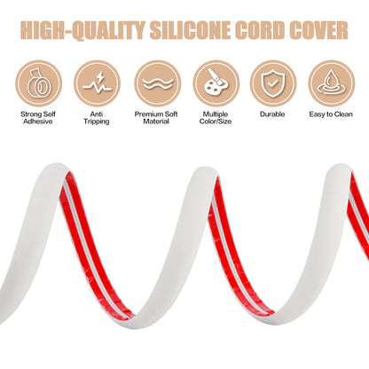 Floor Cord Cover Cable Cavity Self Adhesive Cord Hider Floor 10FT Floor Cable Management Power Cord Protector Floor Electric Cord Covers for Offices, Gym, Exhibitions (Beige, 1.18" x 10')