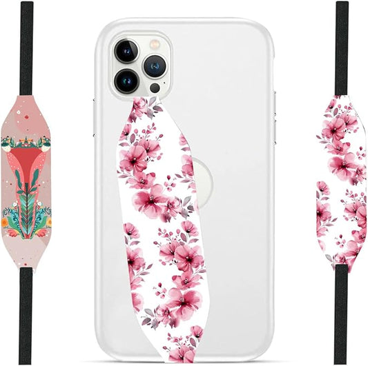 Switchbands Animal Phone Grip Strap 2 Pack – Reversible Elastic Strap, Adhesive-Free No Damage, Drop Protection, Arthritis Friendly, Wireless Charging Compatible, Universal Fit – Boho Bouquet