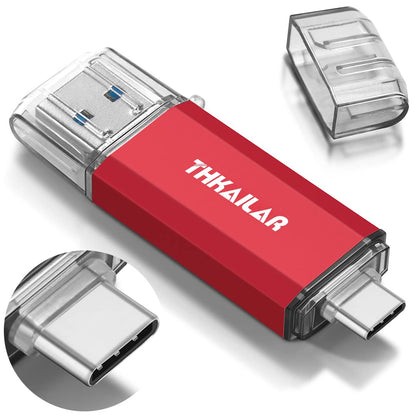 Thkailar USB C Flash Drive 256GB for Android Phone,Mac Pro,PC