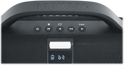Rockville SONIC-50L Portable Bluetooth Speaker, 50W Stereo Sound, Dual LED Rings, IPX5 Water-Resistant, Upto 24-Hour Battery, TWS, USB/TF Card/AUX/Mic Inputs, for Outdoor and Indoor Events