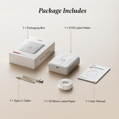 NIIMBOT D110 Label Maker Machine, Bluetooth Thermal Label Printer
