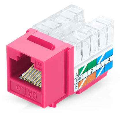 Everest 90 Degree RJ45 Cat6A Keystone Jacks Slim Profile 20-Pack Yellow