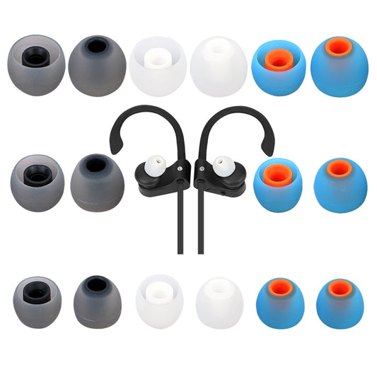 TSZYYM Earbud Tips Ear Bud Tips Soft Anti Slip Washable and Reusable Silicone Replacement Earbud Tips Fit Most in-Ear Earbuds(Inner Hole 3.8mm -5.1mm) 18pcs S M L
