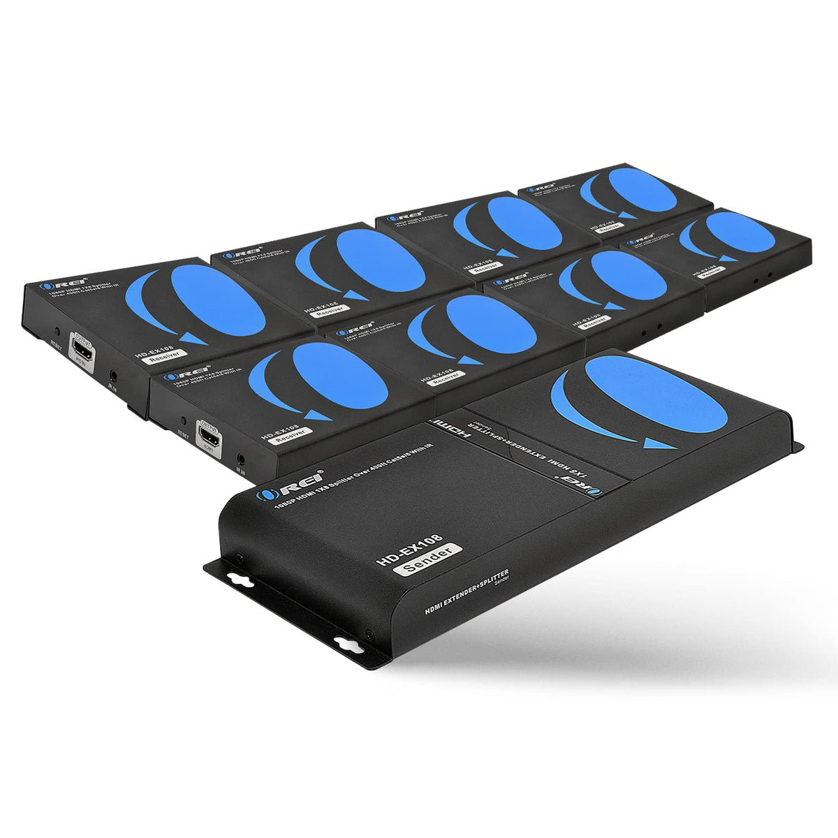 OREI 1x2 4K HDMI Extender Splitter Over CAT6 132ft, EDID, LPCM 7.1 HDCP 1.4