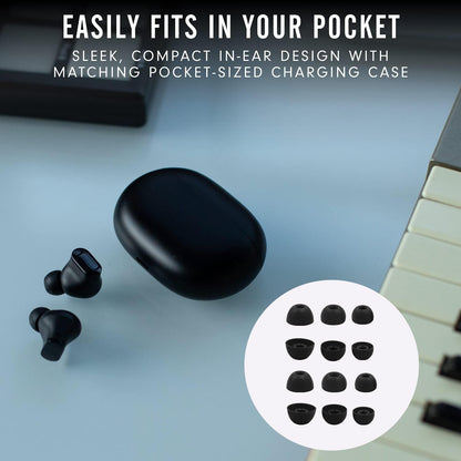 Replacement Silicone Ear Tips for Beats Fit Pro/Studio Buds/Studio Buds+ Headphone, 6 Pairs Earbuds Eartips L/M/S, Eargels Set Fit in Case, Earplug Ear Cap (Black with Pen)