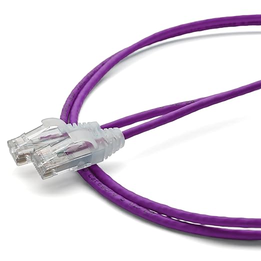 TRUECABLE Cat6 Component Rated Patch Cable, Unshielded (U/UTP), 3ft, Purple, 28AWG Stranded Pure Copper, Snagless 10G High-Speed Ethernet Cable, PoE++ 4PPoE 100W, UL Listed, RoHS-3, 1 Pack