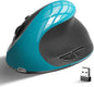 Vassink Ergonomic Mouse, Rechargeable Wireless Mouse Right Handed Small Mouse with 6 Buttons for Laptop,Desktop,PC, MacBook（Blue）