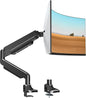 MOUNTUP Single Monitor Mount fits 22''-43'' Ultrawide Screen, Holds 6.6-33lbs, Computer Monitor Arm Desk Mount, Heavy Duty Gas Spring Monitor Stand for Flat/Curved Screen, with C-clamp/Grommet Base