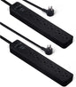 Amazon Basics Rectangle 6-Outlet, 600 Joule Surge Protector Power Strip, 2ft, Black, Small, 2-Pack