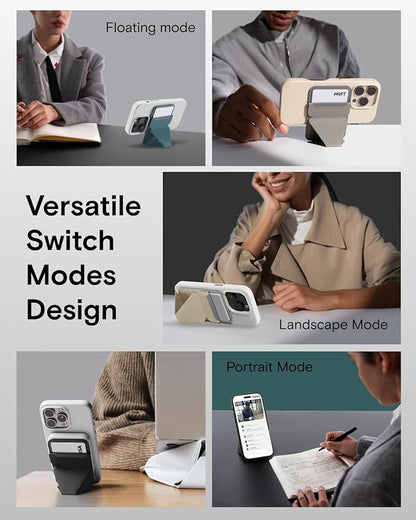 MOFT MagSafe Wallet Stand Compatible with iPhone 16/15/14/13/12 Series, Angle Adjustment & MOVAS Phone Stand (Sienna Brown)
