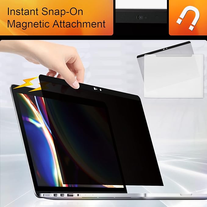 Mamol Magnetic Privacy Screen MacBook Pro 13 Inch (2012-2015), Removable Anti Blue Light Glare Filter Laptop Privacy Screen Protector with Camera Cover for Apple Mac 13'' Model (A1278,A1425, A1502)