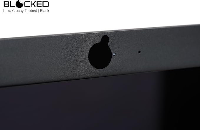 BLOCKED Webcam/Camera Vinyl Covers | 57 TabbedLow-Tack Restickable Webcam Sticker | Multiple Sizes | Black 57-Pack Tabbed (Ultra Glossy)