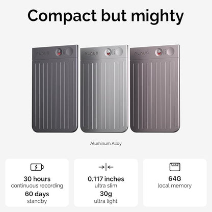 Plaud Note AI Voice Recorder Black with Black Case, App Control, Transcribe & Summarize with AI Technology, Support 112 Languages, 64GB Memory, Audio Recorder for Lectures, Meetings, Calls