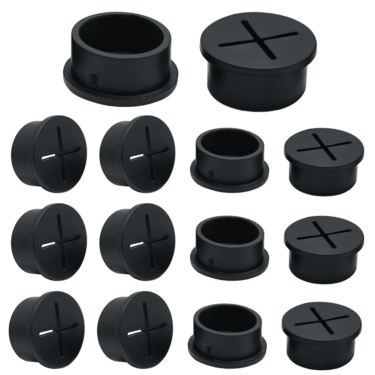 BOPOREAE 2 Pcs Desk Grommet 2-3/8" (60mm), Desk Hole Cover for Cables