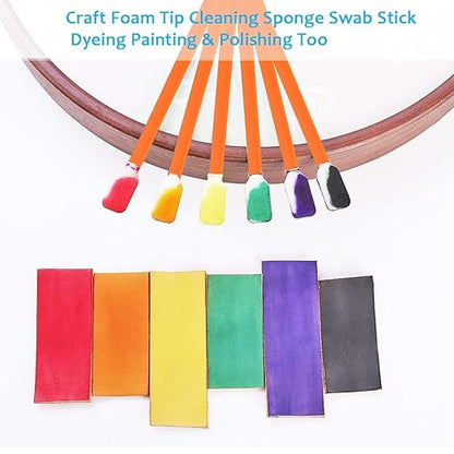 Wellgler's Cleaning Swab Kit,Multi-Purpose Foam Cleaning Swabs,for Printers, Inkjets, Cameras, Automotive, Optics, Sensors, Guns,Arts and Crafts, Automotive Detailing(orange100pcs)