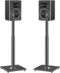 MOUNTUP Universal Speaker Stands Pair 28.3" to 37.4" Height Adjustable Floor Speaker Stands, Holds Bookshelf & Satellite Speaker Large Speaker, Up to 22LBS Cable Concealing 9.8" Plate Black MU9132-L